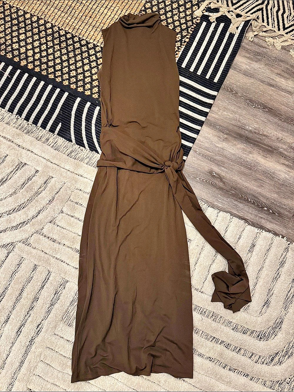 VIA Brown Maxi Dress Size Medium Like New
